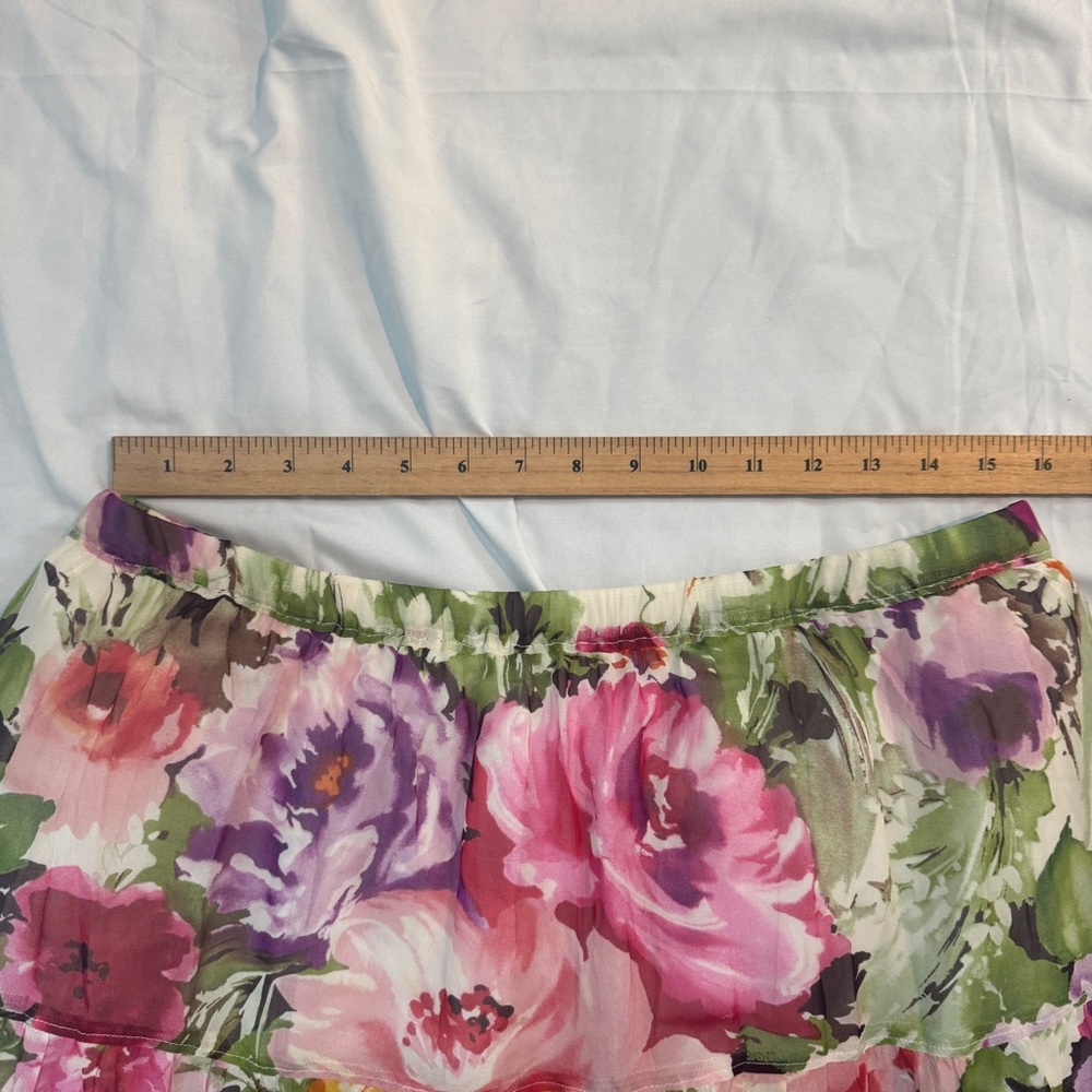 Vintage 90s Floral Tiered Maxi Skirt - Picture 7 of 8